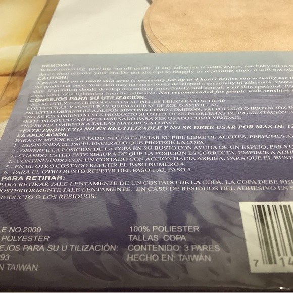 9 pairs-Invisible Bra self-adhesive microporous disposable, color nude, sz: C - Picture 5 of 12